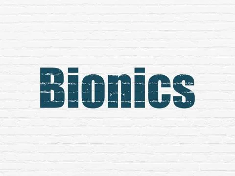 Science concept: Bionics on wall background Illustrazione stock