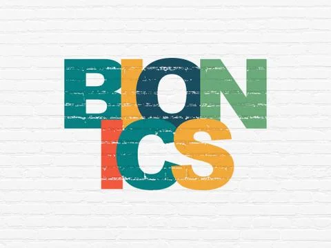 Science concept: Bionics on wall background イラスト素材