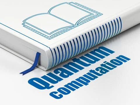 Science concept: book Book, Quantum Computation on white background Stock Illustration