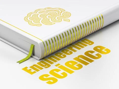 Science concept: book Brain, Engineering Science on white background Ilustração Stock