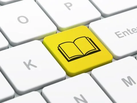 Science concept: Book on computer keyboard background Stock Illustration