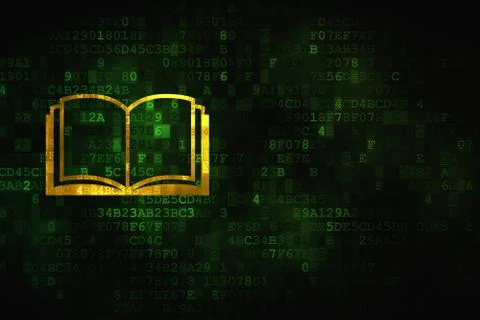 Science concept: Book on digital background Stock Illustration