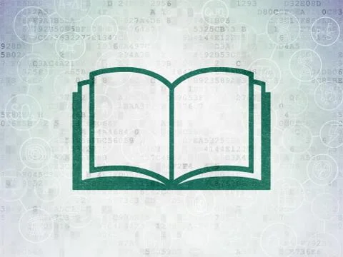 Science concept: Book on Digital Data Paper background Illustrazione stock