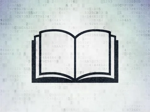 Science concept: Book on Digital Data Paper background 스톡 일러스트