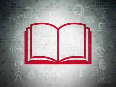 Science concept: Book on Digital Data Paper background Illustrazione stock