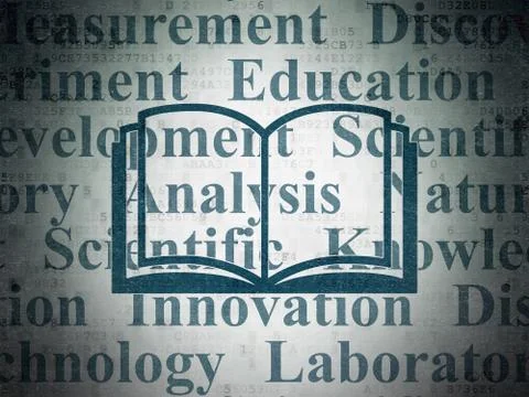 Science concept: Book on Digital Data Paper background イラスト素材