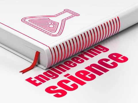 Science concept: book Flask, Engineering Science on white background Stock Illustration