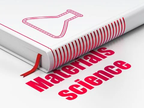 Science concept: book Flask, Materials Science on white background Illustrazione stock