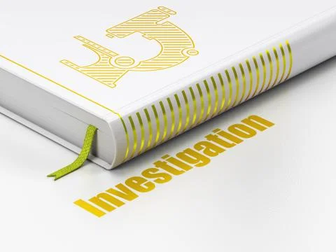 Science concept: book Microscope, Investigation on white background Stockillustratie
