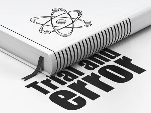 Science concept: book Molecule, Trial And Error on white background Stock Illustration