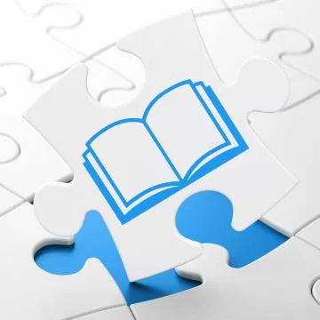 Science concept: Book on puzzle background Stock Illustration