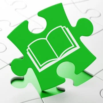 Science concept: Book on puzzle background Stockillustratie