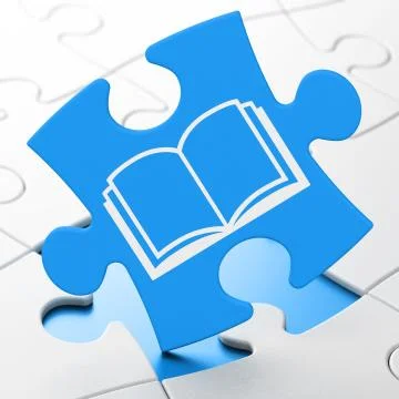 Science concept: Book on puzzle background Illustration