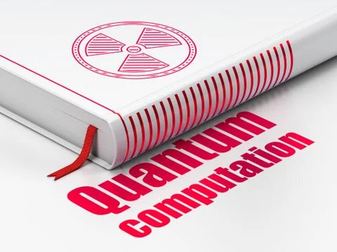 Science concept: book Radiation, Quantum Computation on white background Stock Illustration