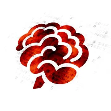 Science concept: Brain on Digital background Stock Illustration