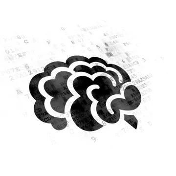 Science concept: Brain on Digital background イラスト素材