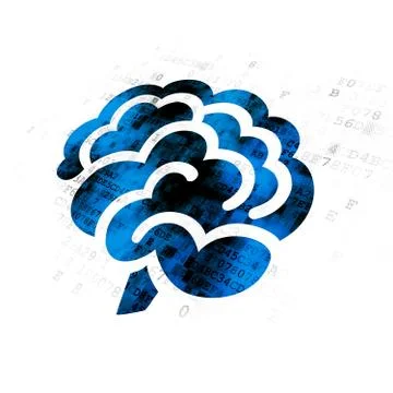 Science concept: Brain on Digital background Illustrazione stock