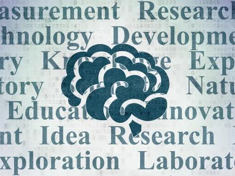 Science concept: Brain on Digital Data Paper background 스톡 일러스트