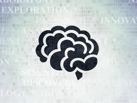 Science concept: Brain on Digital Paper background イラスト素材