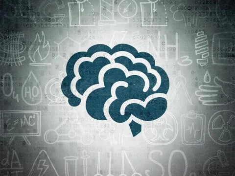Science concept: Brain on Digital Paper background Stock Illustration