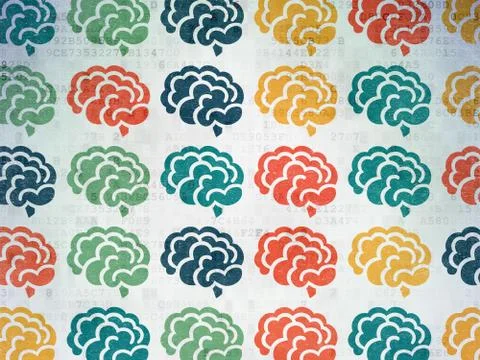 Science concept: Brain icons on Digital Paper background Stock-Illustration