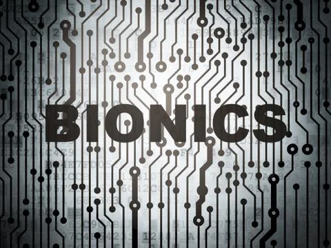 Science concept: circuit board with Bionics Stock Illustration