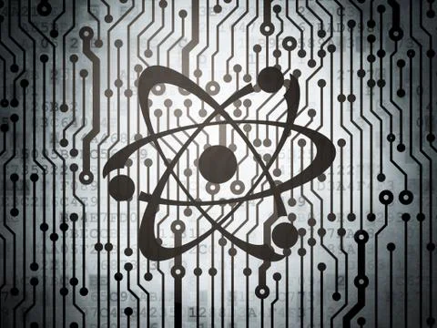 Science concept: circuit board with Molecule Illustrazione stock