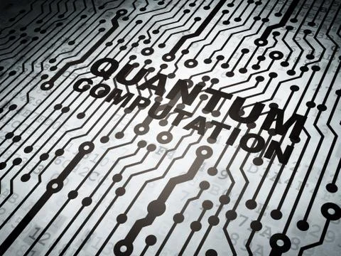Science concept: circuit board with Quantum Computation Illustrazione stock