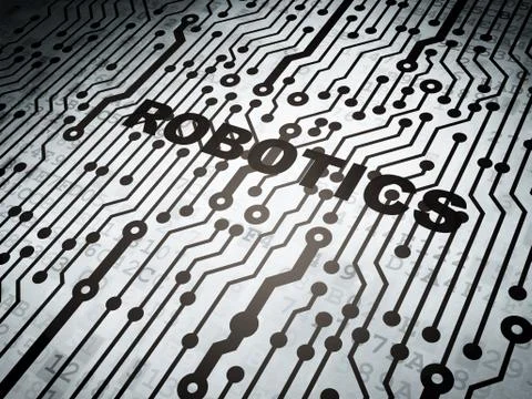 Science concept: circuit board with Robotics Stock Illustration