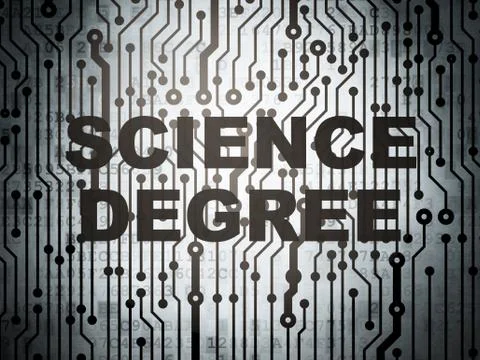 Science concept: circuit board with Science Degree Illustrazione stock