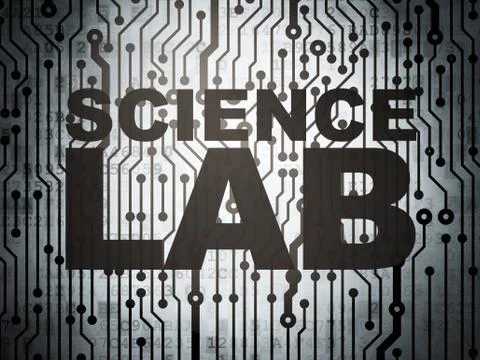 Science concept: circuit board with Science Lab イラスト素材