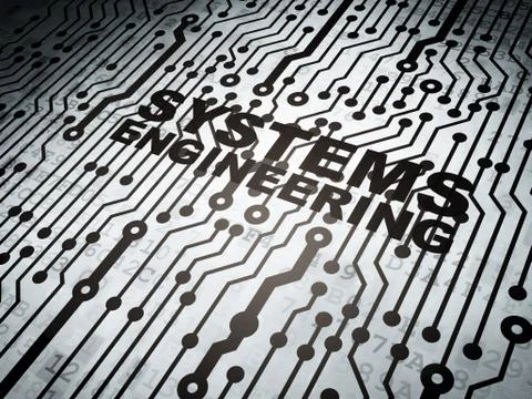 Science concept: circuit board with Systems Engineering Stockillustratie
