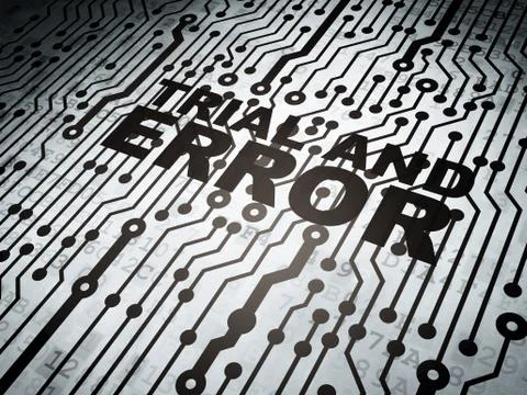 Science concept: circuit board with Trial And Error イラスト素材