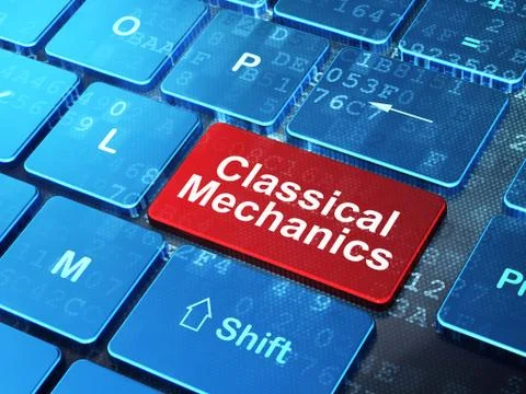Science concept: Classical Mechanics on computer keyboard background 스톡 일러스트
