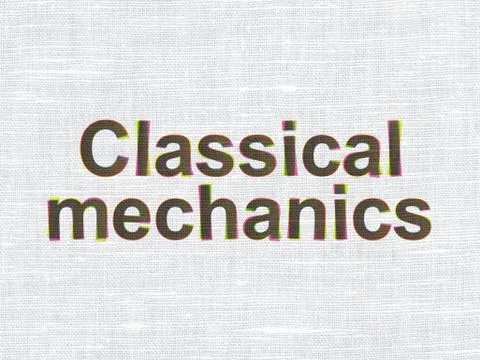 Science concept: Classical Mechanics on fabric texture background Stock Illustration