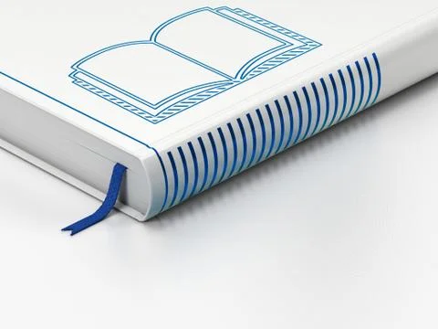 Science concept: closed book, Book on white background Stock Illustration