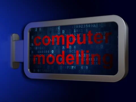 Science concept: Computer Modelling on billboard background Illustrazione stock