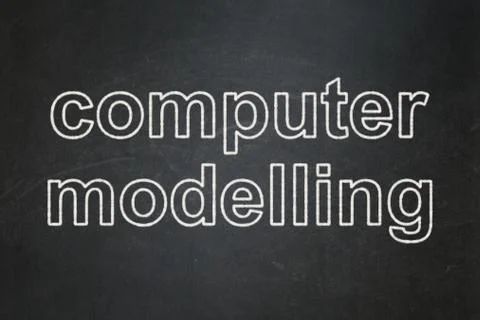 Science concept: Computer Modelling on chalkboard background Stock Illustration