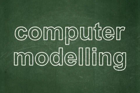Science concept: Computer Modelling on chalkboard background Stock Illustration