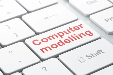 Science concept: Computer Modelling on computer keyboard background Illustrazione stock