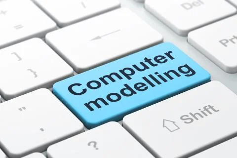 Science concept: Computer Modelling on computer keyboard background イラスト素材