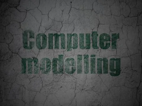 Science concept: Computer Modelling on grunge wall background Stock Illustration