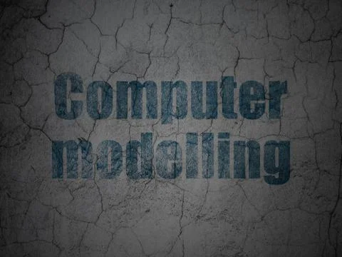 Science concept: Computer Modelling on grunge wall background 스톡 일러스트