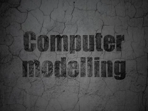 Science concept: Computer Modelling on grunge wall background Stock Illustration