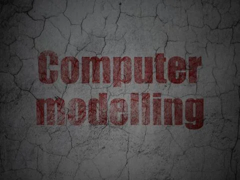 Science concept: Computer Modelling on grunge wall background Stock Illustration