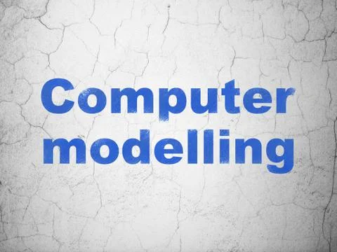 Science concept: Computer Modelling on wall background Stock Illustration