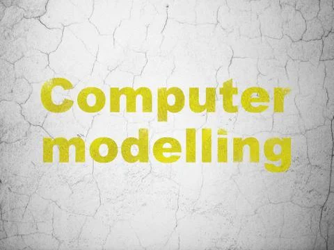 Science concept: Computer Modelling on wall background 库存插图