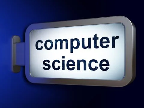 Science concept: Computer Science on billboard background イラスト素材