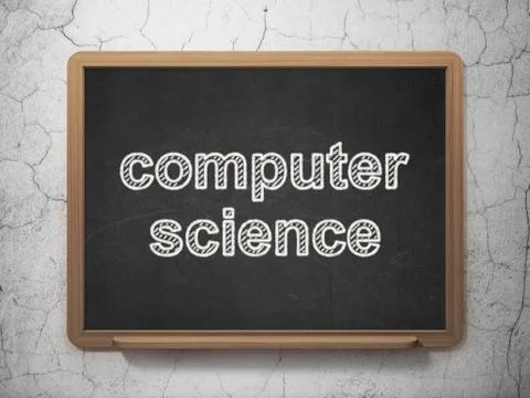Science concept: Computer Science on chalkboard background 스톡 일러스트