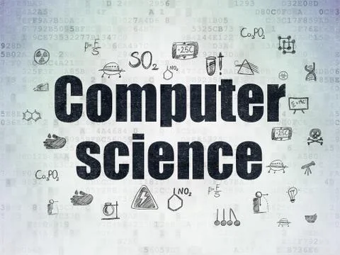 Science concept: Computer Science on Digital Data Paper background イラスト素材